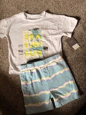 NEW Grayson Mini Graphic Tee & Pastel Wave Shorts Set